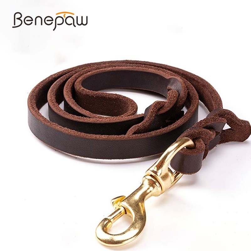Pet Supplies Pet Shop - Benepaw High-end Cowhide Leather Leash Dog