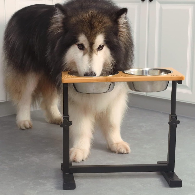 Wooden Raised Dog Bowl Adjusta - огляд і ціна Pet Supplies Pet Shop