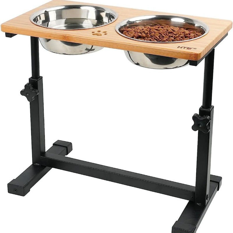 Wooden Raised Dog Bowl Adjusta - огляд і ціна Pet Supplies Pet Shop